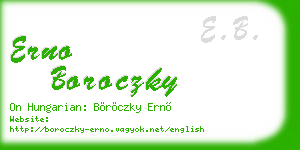 erno boroczky business card